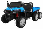  Masinuta electrica camion, 4 motoare, roti spuma EVA, 2 locuri, Bluetooth, albastru