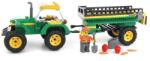 Blocuri de constructie, tractor cu remorca, 1 figurina inclusa, varsta recomandata 6 ani +, verde
