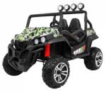  Masinuta electrica Grand Buggy 4x4 LIFT STRONG, 4 motoare, 2 locuri, roti spuma EVA, Bluetooth, Army, negru