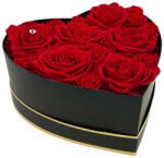Aranjamente florale - Aranjament floral Glame in forma de inima, cu 15 trandafiri criogenati, rosu Aranjament floral