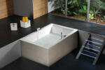 POLYSAN Dupla kétszemélyes aszimmetrikus akril fürdőkád tartó kerettel 180x120x54 cm, fehér 13711 (13711)