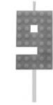  Építőkocka 9-es Grey Blocks tortagyertya, számgyertya (MLG132809B) - mesesajandek