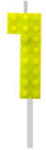  Építőkocka 1-es Yellow Blocks tortagyertya, számgyertya (MLG132632E) - mesesajandek