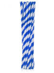  Kék Blue Stripes rugalmas papír szívószál 12 db-os (MLG126822) - mesesajandek