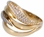 Ékszershop Bicolor köves hullámos arany gyűrű (1234332)