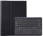 Samsung X910, X916B Galaxy Tab S9 Ultra tablet fliptok, erősített, TPU, bluetooth-os billentyűzettel, stylus kivágással és érintőpaddal, fekete