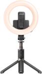 YESIDO - Selfie Stick (SF12) - Stable, with Ring Light, Tripod, Remote Controller, 360° Rotation, 120mAh - Black (KF2315142)