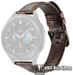 DUX DUCIS okosóra szíj - KÁVÉBARNA - valódi bőr, 121+88mm hosszú, 20mm széles - SAMSUNG Galaxy Watch 42mm / Amazfit GTS / Galaxy Watch3 41mm / HUAWEI Watch GT 2 42mm / Galaxy Watch Active / Active 2