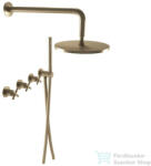 Bugnatese RODOS falsík alatti zuhanyrendszer 22, 5 cm-es esőztetővel, belső egységgel, zuhanyszettel, bronz 7327BR (7327BR)