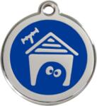 Red Dingo Rozsdamentes kutyaház mintás acél biléta sötétkék - falatozoo