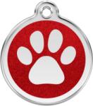 Red Dingo Csillámos Rozsdamentes mancs mintás acél biléta piros - falatozoo