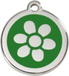 Red Dingo Rozsdamentes virág mintás acél biléta zöld - falatozoo