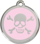 Red Dingo Rozsdamentes koponya-keresztcsont mintás acél biléta rózsaszín - falatozoo