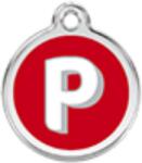 Red Dingo Rozsdamentes P betű mintás acél biléta - falatozoo