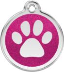 Red Dingo Csillámos Rozsdamentes mancs mintás acél biléta hot pink - falatozoo
