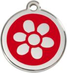 Red Dingo Rozsdamentes virág mintás acél biléta piros - falatozoo