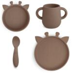 Nuuroo - Lykke Set de masă din silicon Giraf Chocolate Malt (5715235029966) Set pentru masa bebelusi