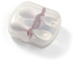 BabyOno - Tacâmuri ergonomice pentru copii roz (5901435412954) Set pentru masa bebelusi