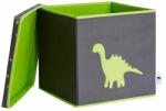 Love It Store It - Cutie de depozitare pentru jucării cu capac - gri, dinozaur verde (LI-672401)