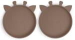 Nuuroo - Akila Silicon farfurie 2 buc Giraf Chocolate Malt (5715235029928) Set pentru masa bebelusi