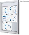 Jansen Display Kültéri LED információs vitrin felső kártyával 9 x A4 - T típusú, alumínium