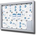 Jansen Display Kültéri zárható információs vitrin 18 x A4 - fémlemez hátlap, L típus, alumínium