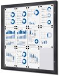 Jansen Display Belső zárható információs vitrin 12 x A4, antracit
