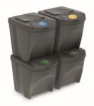 Prosperplast Szürke gyűjtemény szelektált hulladékhoz II, 4 x 25 l