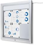Jansen Display Kültéri LED információs vitrin felső kártyával 6 x A4 - T típusú, alumínium