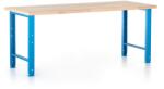  Állítható magasságú műhelyasztal Basic, 200 x 80 cm, kék - ral 5012