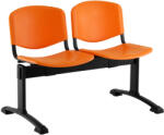  ISO műanyag pad, 2 üléses - fekete lábak, narancssárga