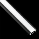 Lumiled MINI felületre szerelhető alumínium profil LED szalagokhoz, felületre szerelhető, 1m Fekete + Opál árnyékoló (ZKMPRO0701M)