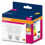 OSRAM 2db LED izzó E27 A60 4, 9W = 40W 470lm 2700K meleg 200° OSRAM ÉRTÉK (4058075478893)