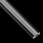 Lumiled MINI felületre szerelhető alumínium profil LED szalagokhoz, felületre szerelhető, 2m Fekete + Átlátszó burkolat (ZKMPRO0706P)