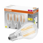 OSRAM 3db LED izzó E27 A60 CL 7.5W = 75W 1055lm 2700K 300° Izzószál OSRAM (4058075592414)