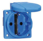 Technoplast Beépíthető műanyag dugalj csapfedeles kék 16A (3101-310-0900)