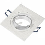 idealed HALOGEN lámpatest, süllyesztett, mozgatható, négyzetes, ezüst, szálcsiszolt, GU10 (IDEAOPR0550)