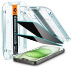 Spigen EZ FIT képernyővédő üveg 2db (2.5D, tokbarát, ultravékony, 0.2mm, 9H + segédkeret) ÁTLÁTSZÓ Apple iPhone 15 Plus (AGL06885)