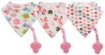 Lorelli Baveta tip bandana, cu snur si jucarie dentitie, bumbac, pink Bavata
