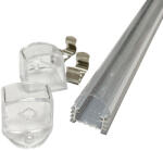 Life Light Led Alusín Led profil szett, íves búra, extra hűtéssel! 8-12 mm Led szalaghoz. 2 m sín+átlátszó búra+4 db rögzítő+2 db vég. Life Light Led (LLLSZASIN2MECATSZETT)