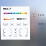 Mi-Light X5 DMX512 fali panel 4 zónás csoport vezérlő RGB+CCT Led szalag távirányító (LLSZVDMX4RFWALLX5)
