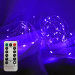 Life Light Led Karácsonyi fényfüzér, 100 db Nano mikró Led, lila Leddel, 8 funkciós vezérlővel! 5V, USB csatlakozós! Life Light Led 2 év garancia! (LLKNANOIP44USB8F100LPURPLE)