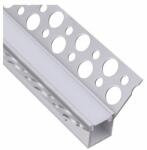  Gipszkartonba glettelhető alu profil szett 2M. Belső sarok, 2M sín+ opál takaró+2db végzáró (LLLSZASIN2MGKINTEJSZETT)