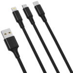 XO 3in1 Cable USB-C / Lightning / Micro 2.4A, 1, 2m (Black) (27473) - 24mag