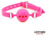 LateToBed BDSM Line Breathable Silicone Ball Gag Size M Ball 4.5cm Pink