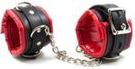 LateToBed BDSM Line High Padded Hand Cuffs Black-Red