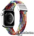 DUX DUCIS okosóra szíj - FEHÉR / SZÍNES - fonott szövet, állítható - Apple Watch Series 1/2/3 38mm / 4/5/6/SE 40mm / 7/8 41mm / 10 42mm