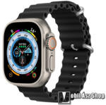 DUX DUCIS okosóra szíj - FEKETE - szilikon, csőszerkezetes struktúra, állítható, csatos - Apple Watch Series 1/2/3 38mm / 4/5/6/SE 40mm / 7/8/9 41mm / 10 42mm