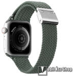 DUX DUCIS okosóra szíj - ZÖLD - fonott szövet, állítható - Apple Watch Series 1/2/3 38mm / 4/5/6/SE 40mm / 7/8 41mm / 10 42mm
