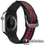 DUX DUCIS okosóra szíj - FEKETE / PIROS - szövet, tépőzár, állítható - Apple Watch Series 1/2/3 42mm / 4/5/6/SE 44mm / 7/8 45mm / 10 46mm / Ultra / Ultra 2 49mm